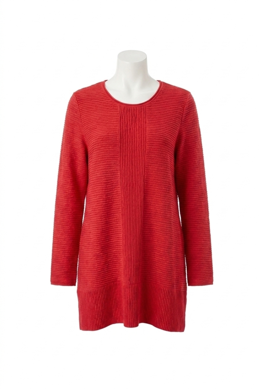 NEW HABITAT ripple effect autumn tunic in ruby